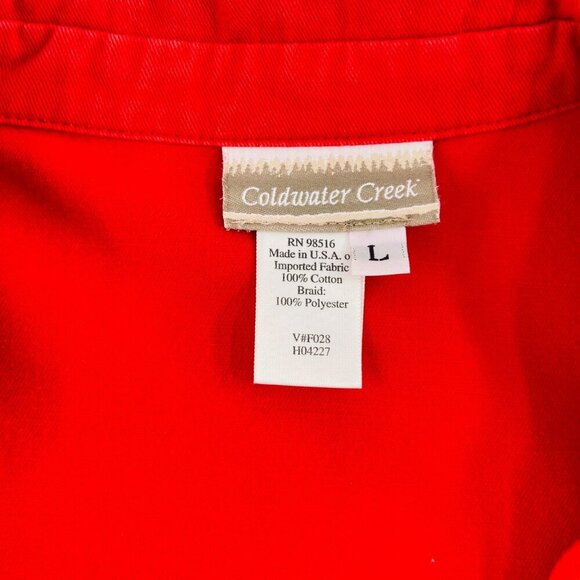 Coldwater Creek Womens Red Embroidered Jacket Size L 100% Cotton & Polyester - Picture 2 of 4